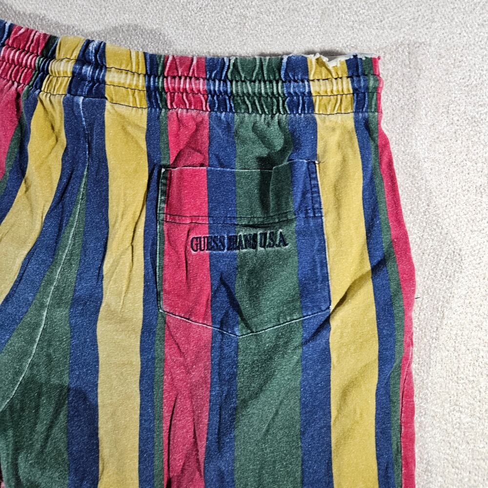 Vintage 80s Guess George Marciano Striped Shorts USA Large Distressed